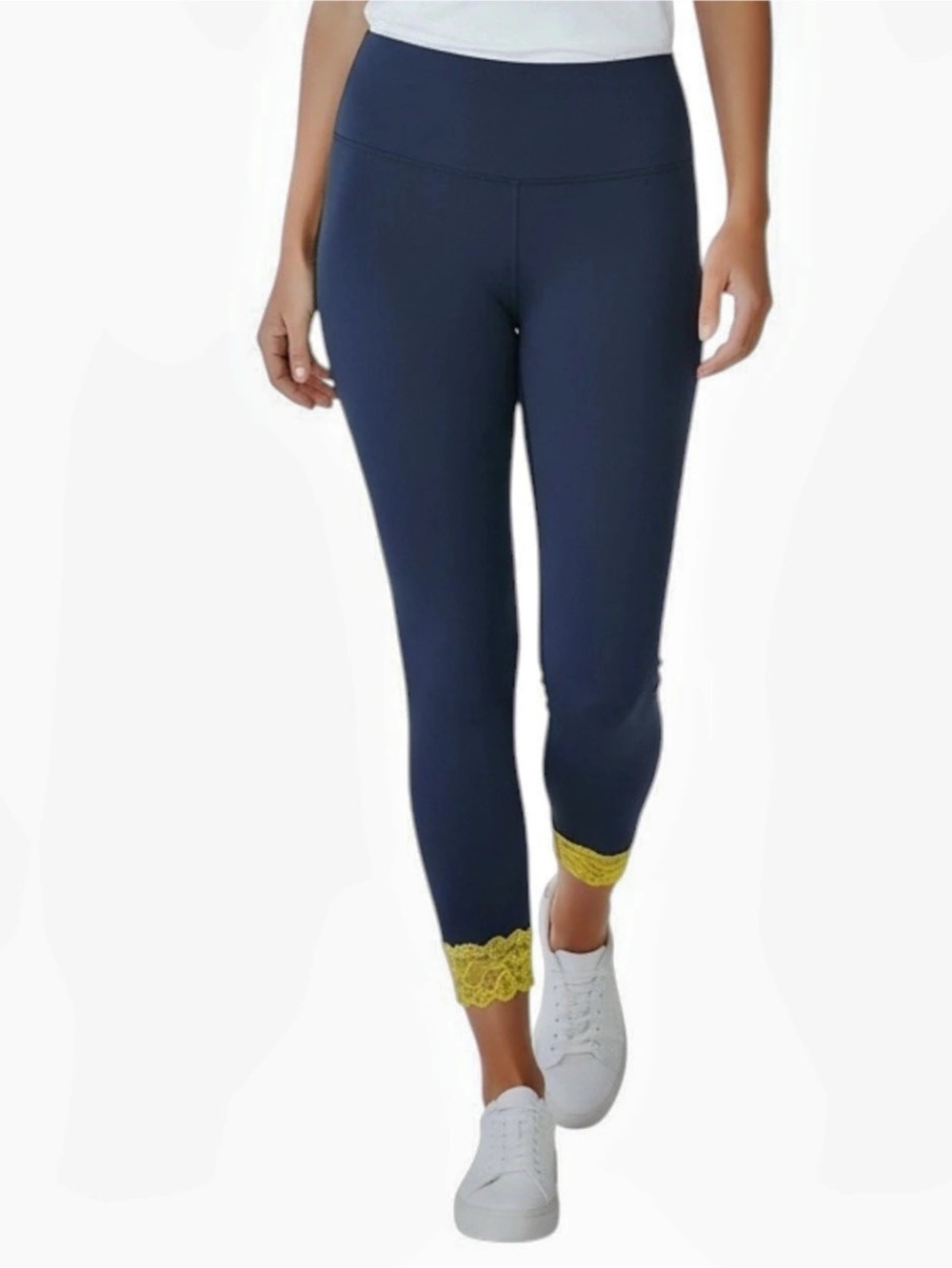 SAVAGE x FENTY Hotline Lace-trimmed Highwaist Leggings Blue Large